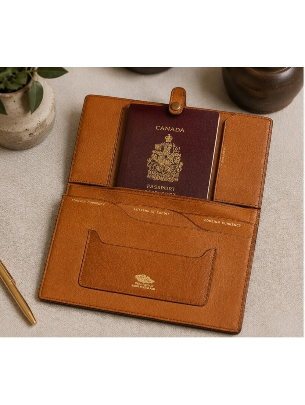 Vintage Arden Forest Real Pigskin Leather Wallet Made in England